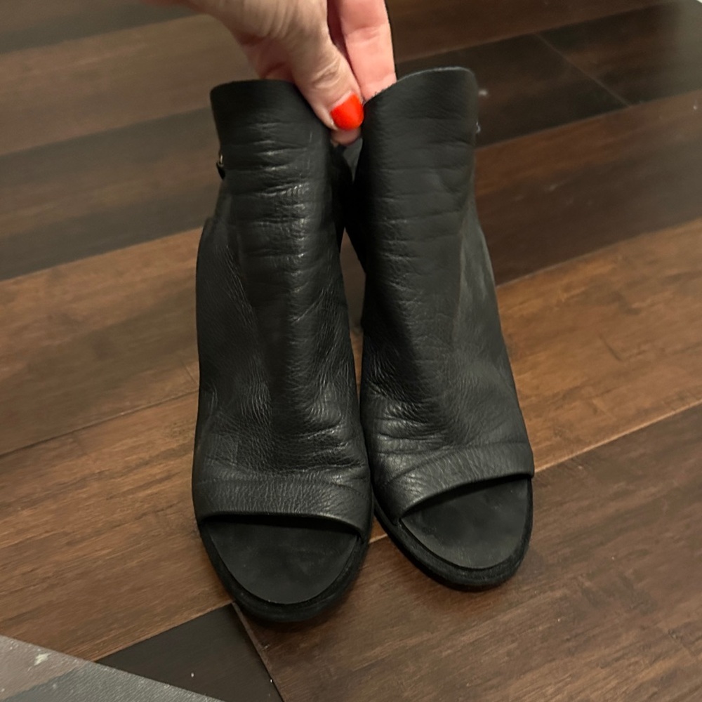 Balenciaga Black Open-Toe Ankle Booties